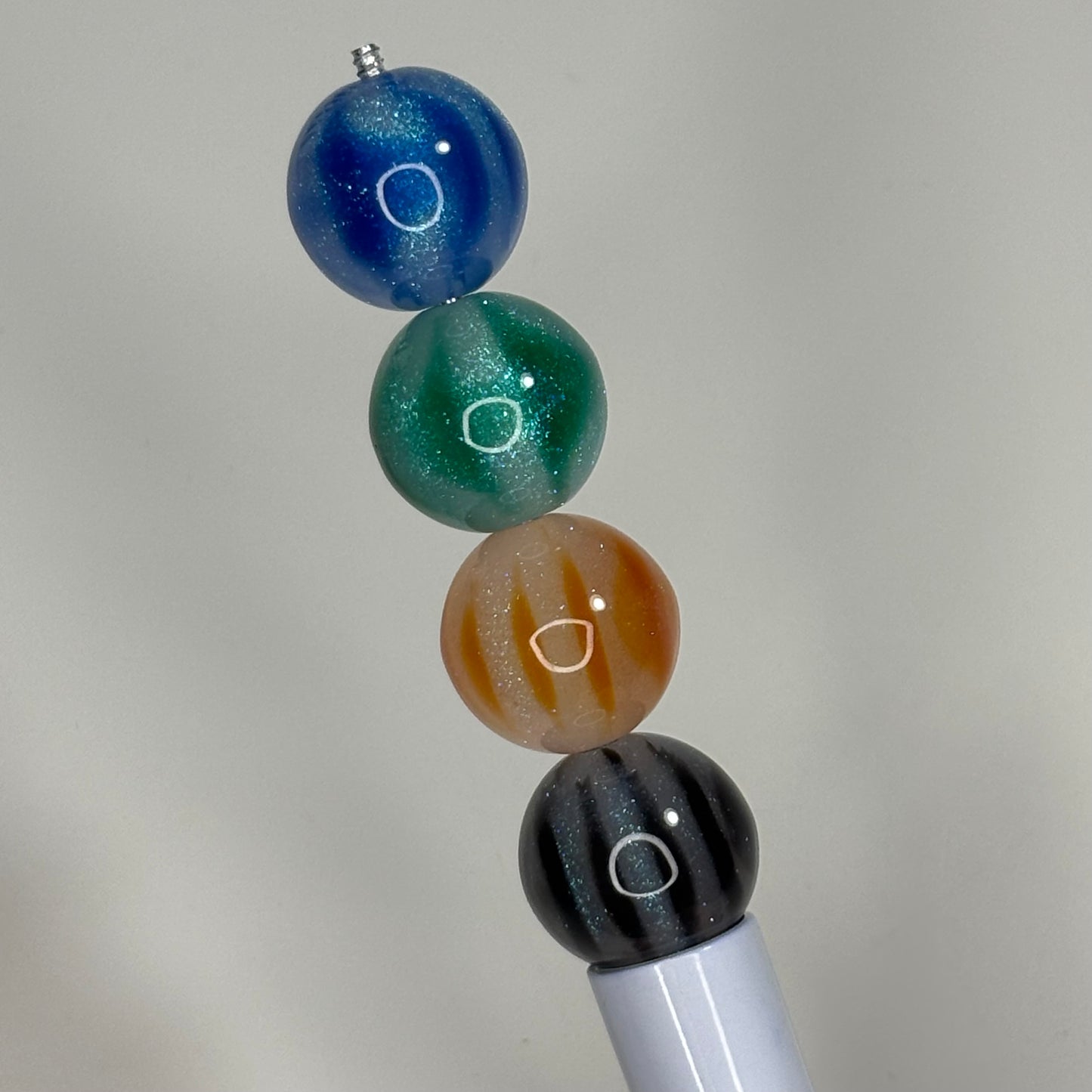 Glitter Striped Beads Mix