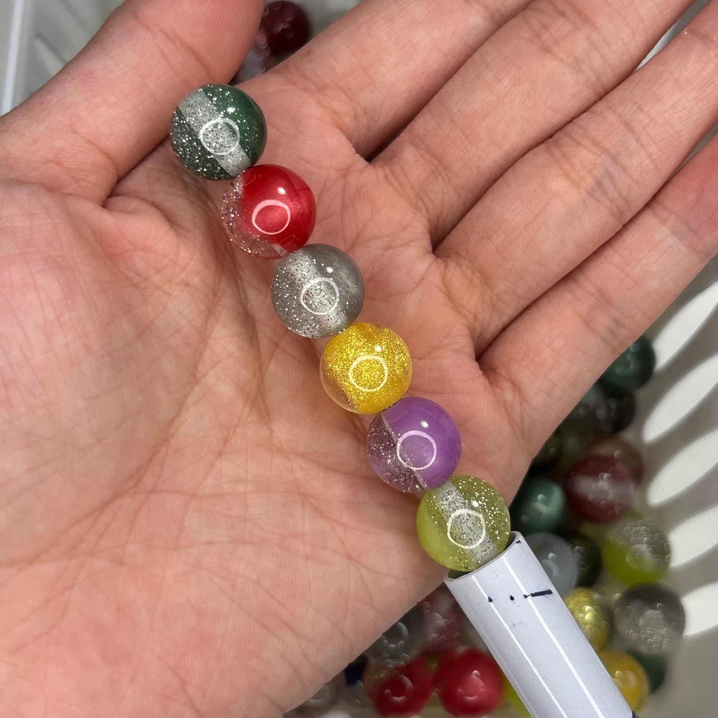 Clear Glitter Beads Mix