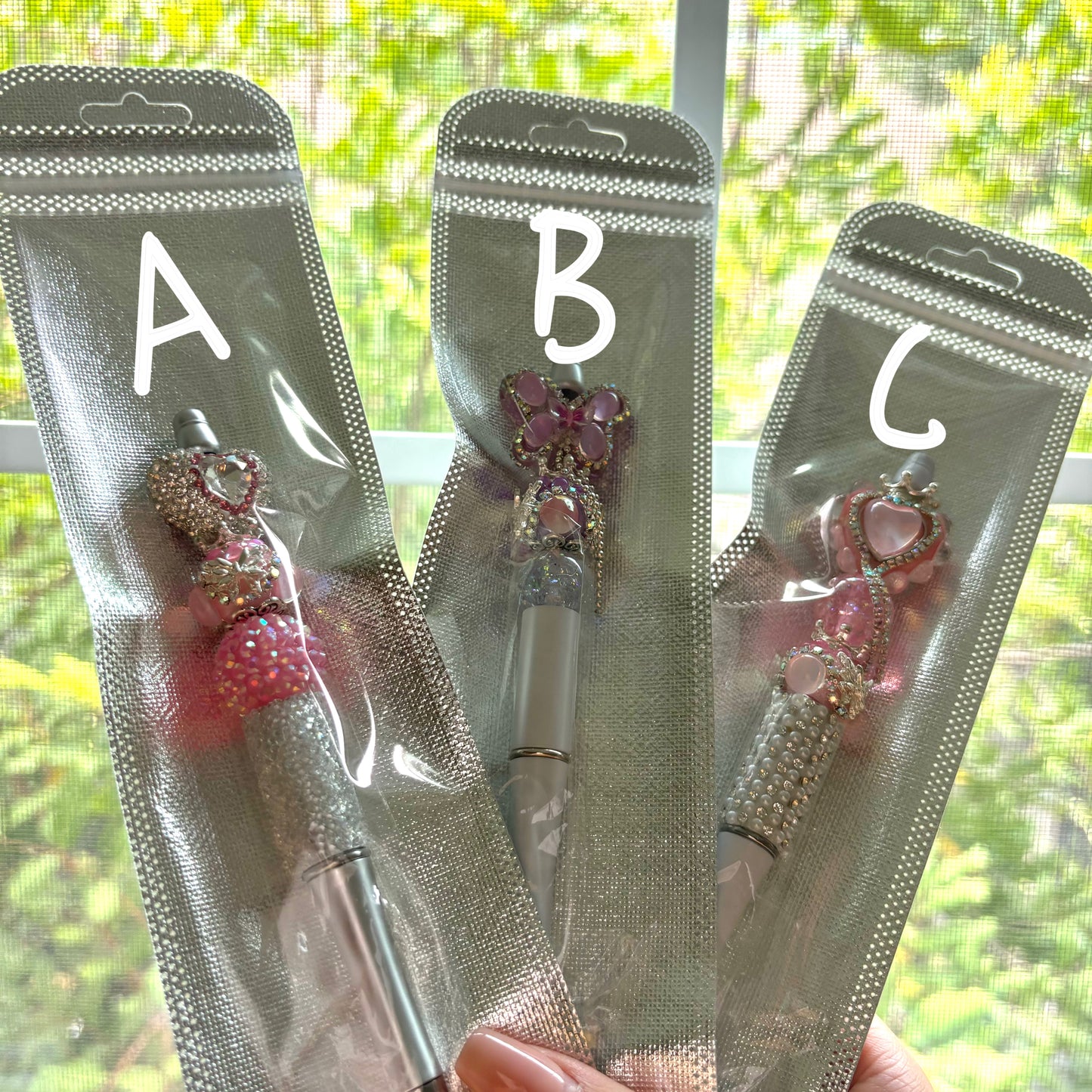 Beadable Pens - Pink & Purple