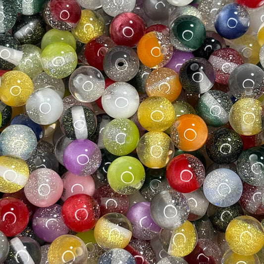 Clear Glitter Beads Mix
