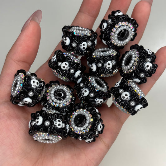 Skull Bow Fancy Beads
